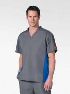 Dickies Men's One Pocket V Neck Scrub Top w/Stand Collar (XS 5X  Sku:16206APEWLG; Color:Pewter; Size:LG LG at  Mens Clothing store: