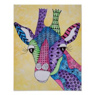 Zen Giraffe Animal Poster