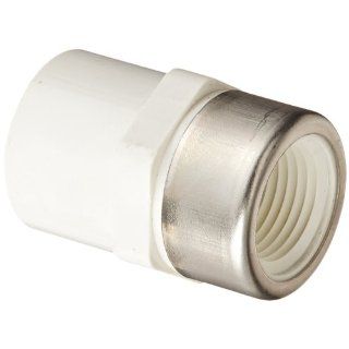 Spears 435 G Series PVC Pipe Fitting, Adapter, Schedule 40, Gray, 1/2" Socket x 3/8" NPT Female Industrial Pipe Fittings