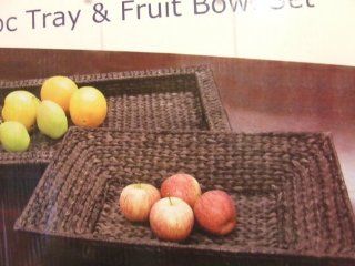 Banana Leaf 2 pc. Tray and Fruit Bowl Set: Kitchen & Dining