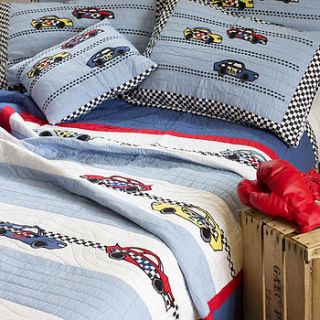 racing cars boys patchwork quilt by the comfi cottage