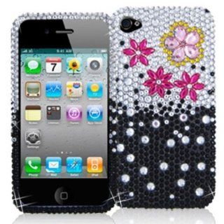 DECORO FDIP4IM451 Premium Full Diamond Protector Case for Apple iPhone 4/4S   1 Pack   Retail Packaging   Flower on Sea: Cell Phones & Accessories