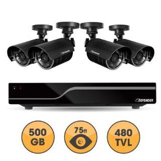 DEFENDER 21028 SENTINEL 8 Channel Smart Security DVR with 4 Hi Res Outdoor Security Cameras : Complete Surveillance Systems : Camera & Photo