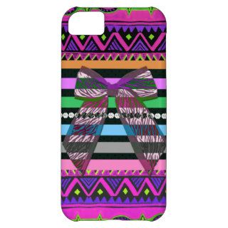Pink Black Tribal Colorful Stripes Zebra Print Cover For iPhone 5C