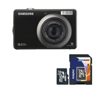 Samsung SL420 10.2MP Black Digital Camera and 4GB SD Card —