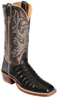 Justin Men's Aqha Vintage Caiman Belly Metallic Cowboy Boot Wide Square Toe: Pet Supplies