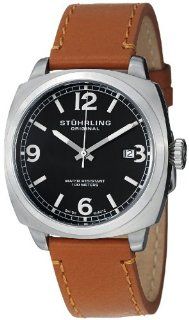 Stuhrling Original Men's 451.3315K1SET Leisure Eagle Square Swiss Quartz Date Leather Strap Set Watch at  Men's Watch store.