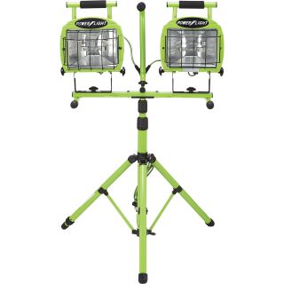 Designer's Edge 2-Headed Halogen Tripod Worklight – 1400 Watts, Model# L-5502  Free Standing Work Lights