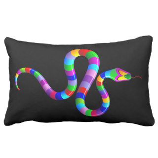 Snake Psychedelic Rainbow Pillow