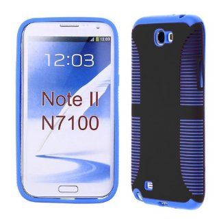 MESH CELL PHONE COVER SILICONE RUBBER SKIN CASE FOR SAMSUNG GALAXY NOTE2 I317 BLACK BLUE AZ0125: Cell Phones & Accessories