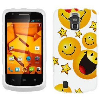 ZTE Sprint Force Yellow Smiley Face Design Phone Case Cover: Cell Phones & Accessories