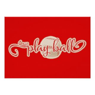 RED PLAY BALL BASEBALL GRAPHICS SAYINGS WORDS TEAM CUSTOM ANNOUNCEMENTS