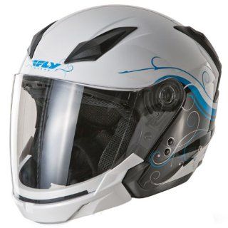 Fly Racing Tourist Cirrus White/Blue Full Face Helmet   X Small: Automotive