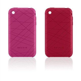 Belkin Grip Vector Duo Silicone Case 2 Pack for Apple iPhone 3GS 3G, F8Z472 045 2, Red/Pink: Cell Phones & Accessories