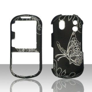 White Butterfly Samsung Intensity II 2 U460 Verizon Case Cover Hard Phone Case Snap on Cover Rubberized Touch Faceplates: Cell Phones & Accessories