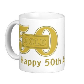 Happy 50th Anniversary Coffee Mugs