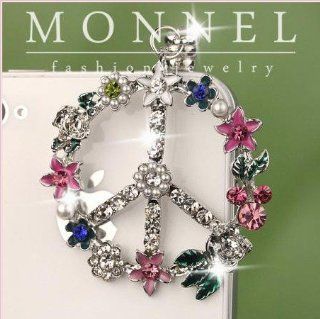 Ip478 Cute Peace Sign Wreath Anti Dust Plug Cover Charm for Iphone Android 3.5mm: Cell Phones & Accessories