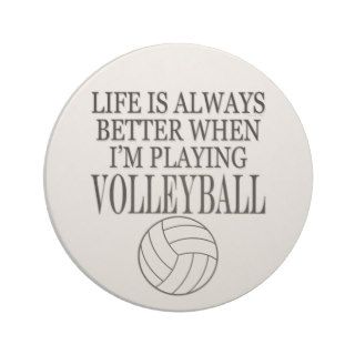 Volleyball Sport Funny Life Is Better Playing Ball Beverage Coaster