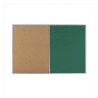 Combination Bulletin Board and Chalk Board Chalk Board Color: Green, Frame: Aluminum, Size: 48" H x 72" W : Chalkboards : Office Products