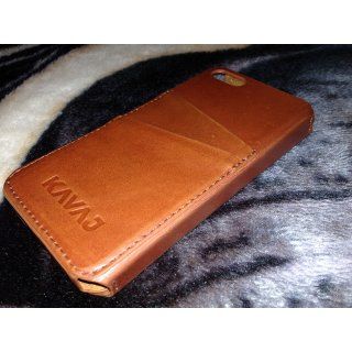 KAVAJ leather case cover "Dallas" for the Apple iPhone 5S, iPhone 5 cognac brown   genuine leather with business card compartment: Cell Phones & Accessories