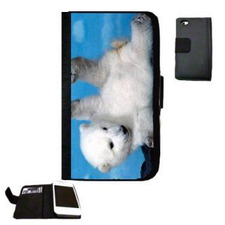 Baby Polar Bear Fabric iPhone 5 Wallet Case Great Gift Idea: Cell Phones & Accessories