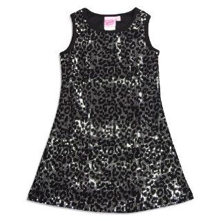 Lipstik   Toddler Girls Sleeveless Sequin Dress, Black, Silver 29471 3T: Clothing