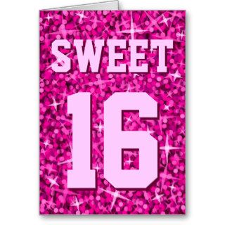 Glitz Pink 'Sweet 16' 'Happy Birthday' card