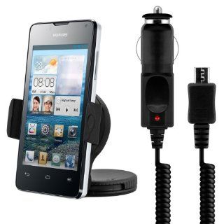 kwmobile Universal car mount for Huawei Ascend Y300 + charger   E.g. for mounting on the dash board or the windshield   also usable with COVER Quality. Cell Phones & Accessories