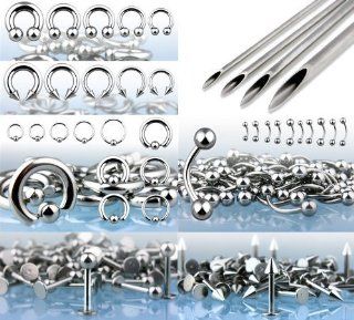 350 Pieces 14G and 16G SteelBody Piercing Jewelry Starter Kit, Piercing Needles, Septum Forceps: Jewelry Cleaning And Care Products: Jewelry