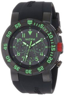 red line Men's RL 50027 BB 01GN RPM Black Dial Black Silicone Watch Red Line Watches