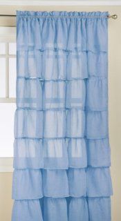 Lorraine Home Fashions Gypsy Shabby Chic Layered Ruffle Window Curtain Panel, 60 by 84 Inch, Blue   Window Treatment Panels