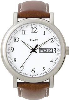 Timex Men's T2M489 Classic Silver Tone Leather Dress Watch at  Men's Watch store.