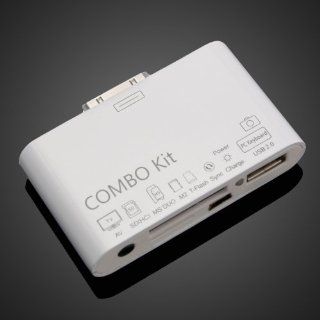 5 in 1 USB Digital Camera Connection Kit SD TF Memory Card Reader for Apple iPad 1 iPad 2 AV TV Sync Video Out White: Computers & Accessories