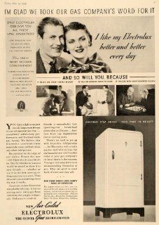 1935 Ad Vintage Electrolux Gas Refrigerator Evansville   Original Print Ad  