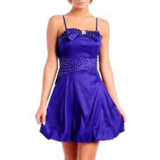 Luxury Divas Purple Seed Bead Trimmed Cocktail Dress With Bow at  Womens Clothing store: Moa Moa Tops