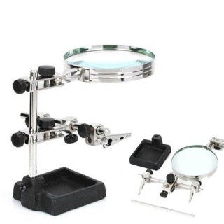 Sinotech Third Hand Soldering Iron Stand Helping Magnifier Glass Workstation Light Magnifier #508: Everything Else