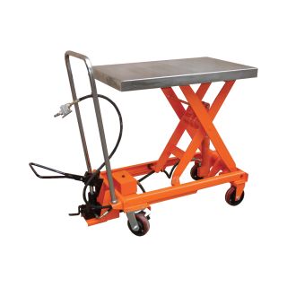 Vestil Scissor Cart — Air Hydraulic, 1000-Lb. Capacity, 63in.L x 31 1/2in.W, Model# AIR-1000-LD  Pneumatic Lift Tables   Carts