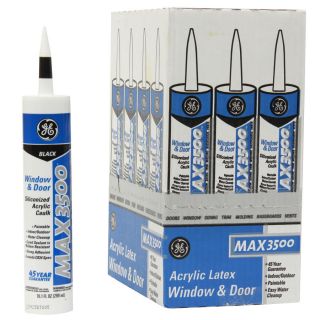 GE Sealants 120 oz Black Paintable Latex Window and Door Caulk