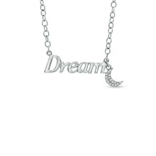  Necklace with Crescent Moon Charm in Sterling Silver   17   Zales