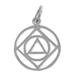 AA & NA Anonymous Symbol Pendant, #503 16, Sterling Silver, Circle with Dual Symbol: Jewelry