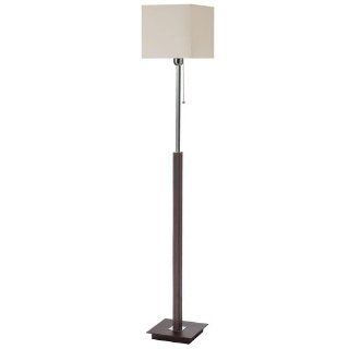 Dainolite DM506 F BE Brown Leather Wrapped Stem and Base Floor Lamp    