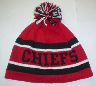 Kansas City Chiefs Reebok Cuffless Ball Top Beanie Hat : Sports Fan Beanies : Sports & Outdoors