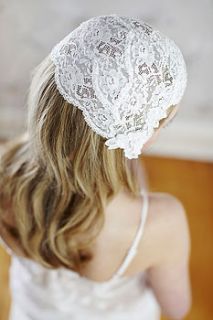 liliana lace beaded bridal juliet cap by lovebysusie