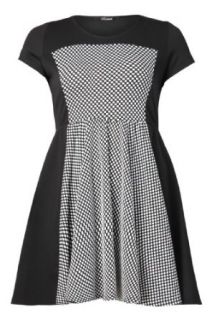 Yoursclothing Womens Plus Size Spot Jacquard Skater Dress Size 16 Black at  Womens Clothing store: Black And White Dress