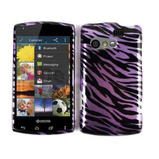 ACCESSORY HARD SNAP ON CASE COVER FOR KYOCERA RISE C5155 GLOSS PURPLE BLACK ZEBRA Cell Phones & Accessories