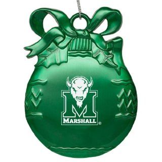 Marshall University   Pewter Christmas Tree Ornament   Green: Sports & Outdoors