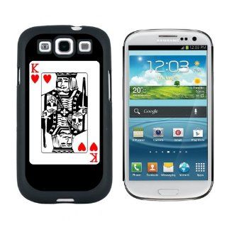 Playing Cards King of Hearts   Poker   Snap On Hard Protective Case for Samsung Galaxy S3   Black: Cell Phones & Accessories