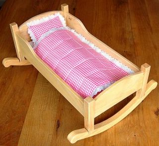 wooden dolls bed / cradle deluxe by furnitoys