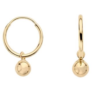 14k 10mm Endless Drop Earrings with 4mm Beads