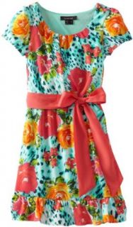 My Michelle Girls 7 16 Ruffle Dress, Coral, 7: Playwear Dresses: Clothing
